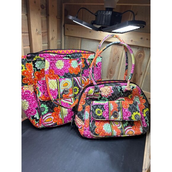 Vera Bradley Floral Quilted Tote & Shoulder Bag Set